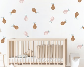 Pear wall decals - Nude neutral colored pear wall stickers - decals wall decor - Kitchen accent wall decor - Gift for housewarming