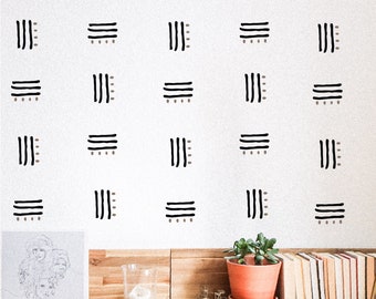 Line wall decals with dots - Line wall stickers - Modern wall stickers - Scandinavian Room decor - Boho nursery decals - Home Decor