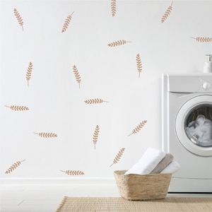 Twig muurstickers - botanische bladeren muurstickers - Boho kamer decor - boom bladeren muur - beige blad stickers - cadeau voor haar