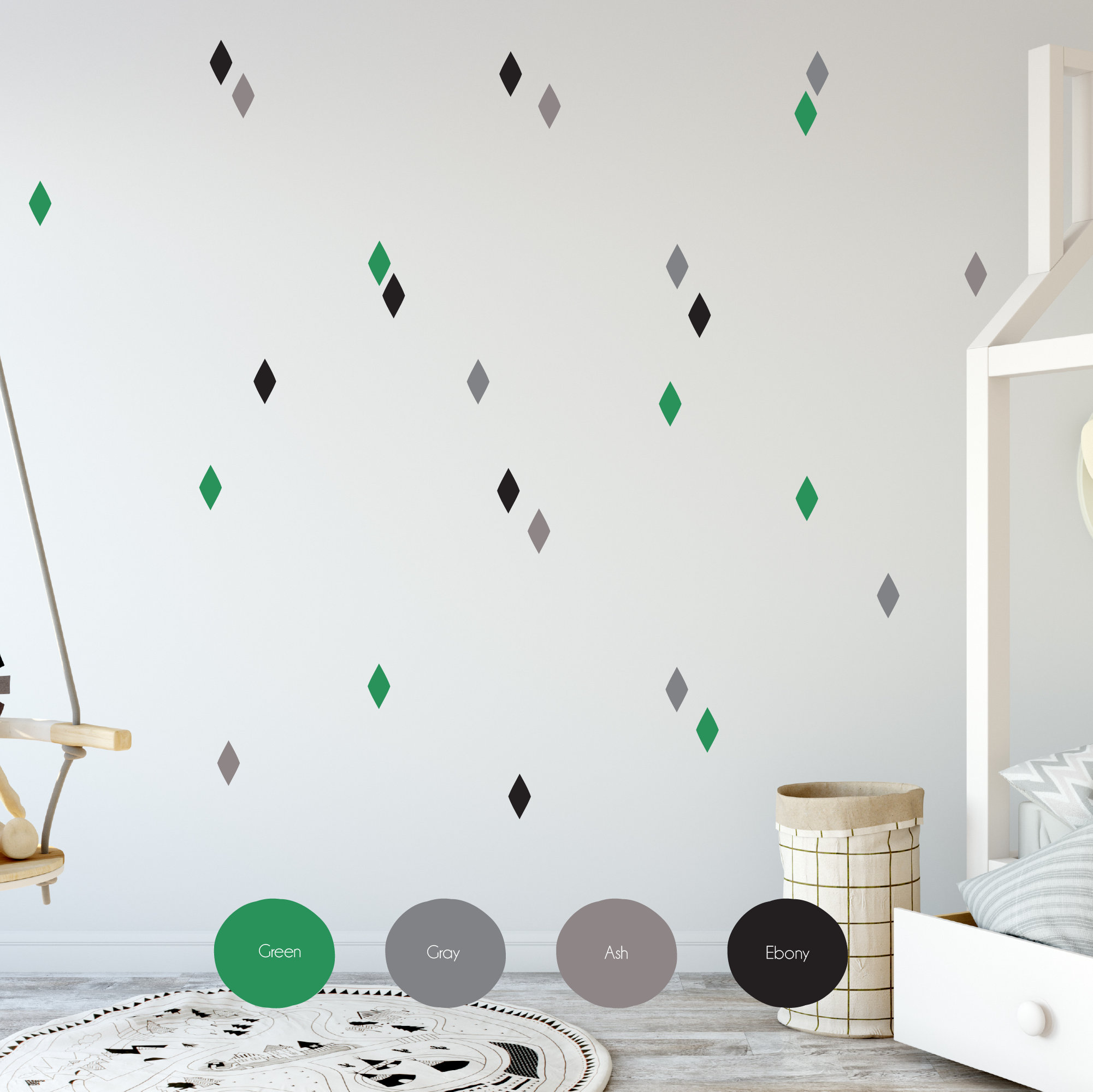 Mini Diamond Wall Decal Modern Geometric Wall Room Decor Etsy