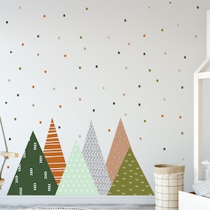 Patterned vinyl mountains - wall decals