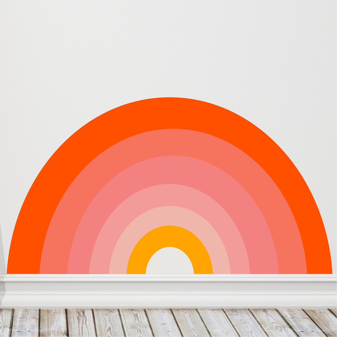 Retro Colored Large Rainbow Wall Decal Etsy