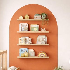 Vinilo decorativo de pared con diseño de arco bohemio, adhesivo de cabecero de vinilo mate removible. imagen 5
