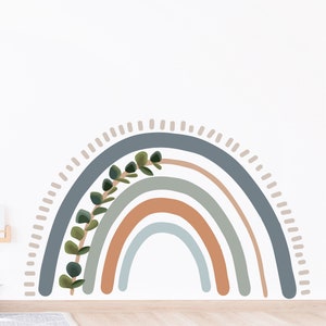Rainbow Wall Sticker - Wall Mural Sticker Self Adhesive - Neutral Boho - Nursery Peel and Stick Wall Decal