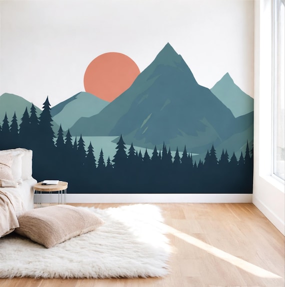 Papier peint auto-adhésif mural Trunk forest