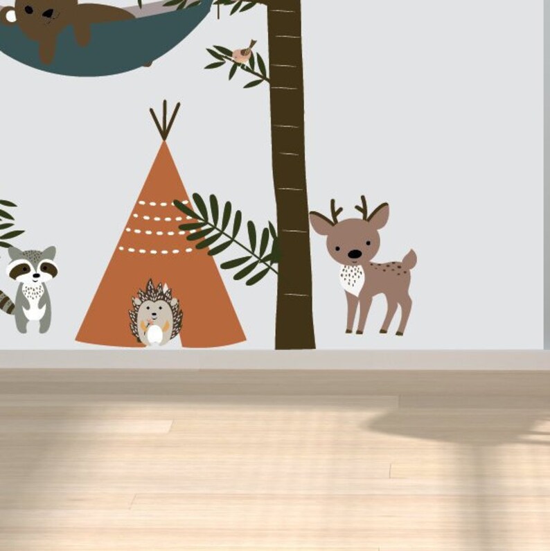 Gender neutral wall decals teepee wall decals willow deer Etsy
