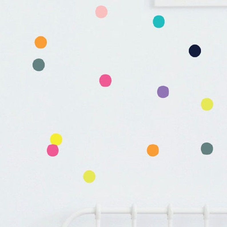 Rainbow dot wall decals colorful wall polka dots Etsy