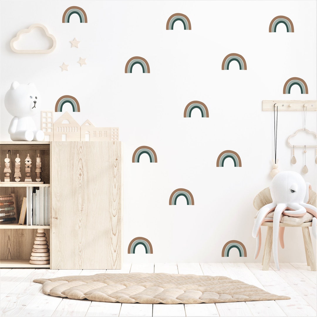 Rainbow Decals 3 Color Wall Decal for Nursery Decor, Scandi Rainbow