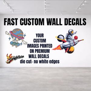 Individuelles Wandtattoo, Deine Kunst, Peel & Stick Stoff oder Vinyl