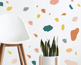 Wall Decals, Colorful Terrazzo Wall Decals