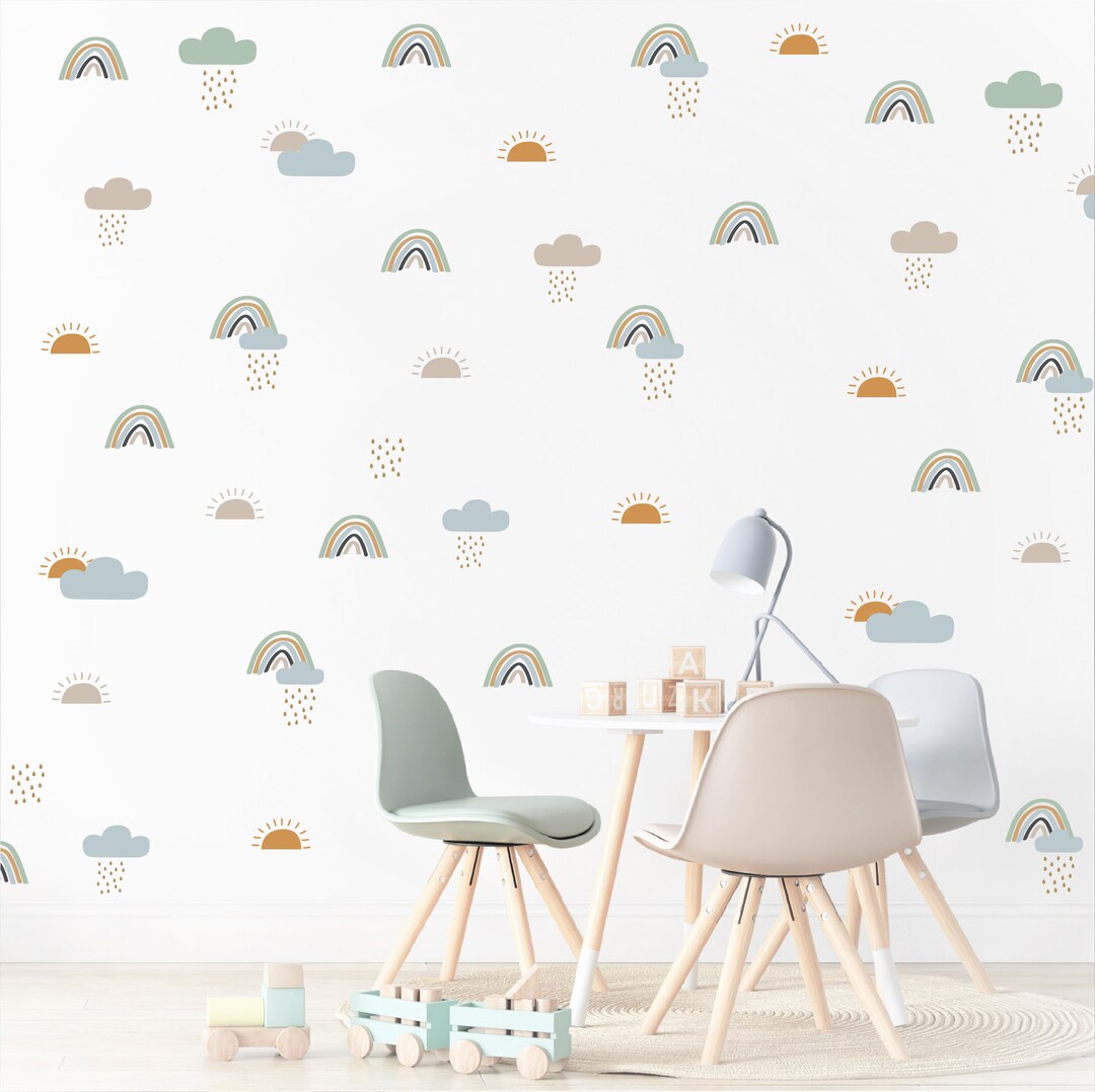 Nursery Wall Decals, Boho Rainbow Wall Decals for Kids Room - Etsy