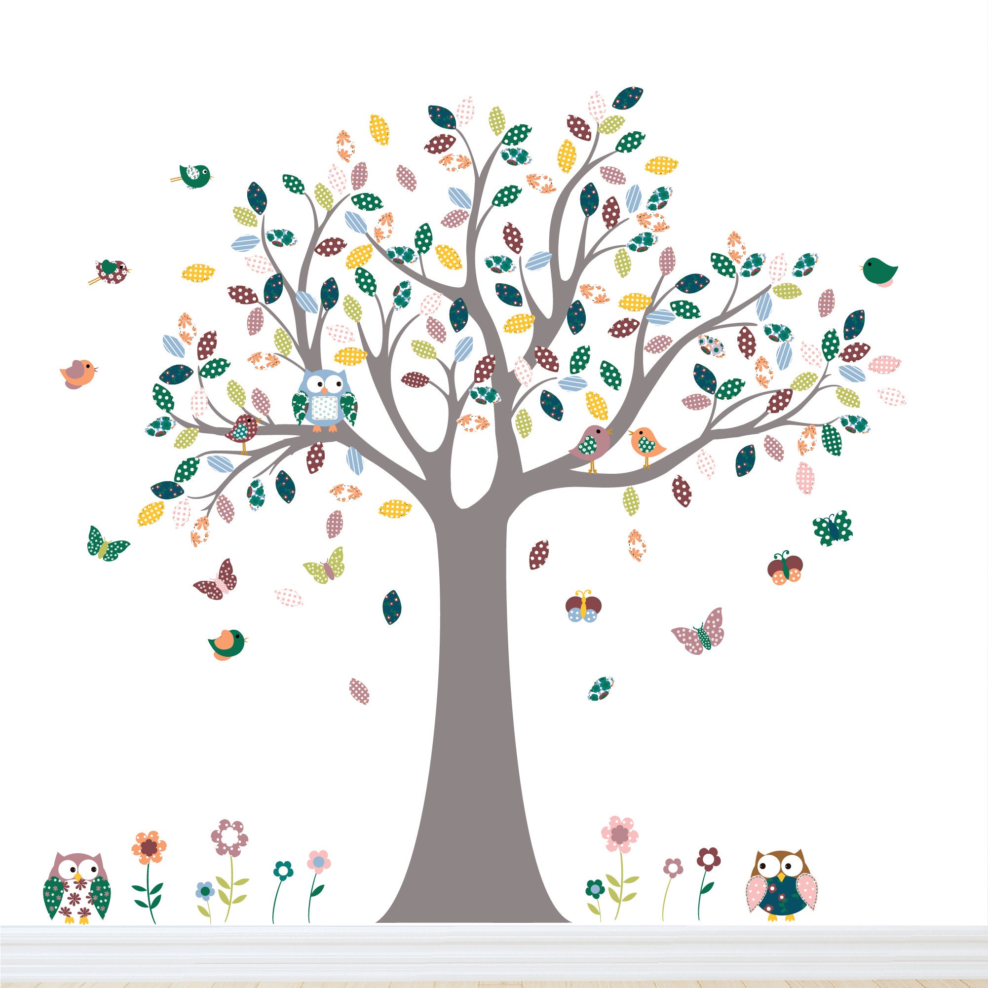 Tree wall decals for nurseryboho nursery wall decalsfloral Etsy