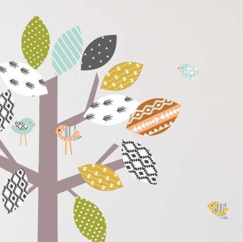 Tree Wall Decal Kids Room Wall Decal Tribal Print Wall Etsy