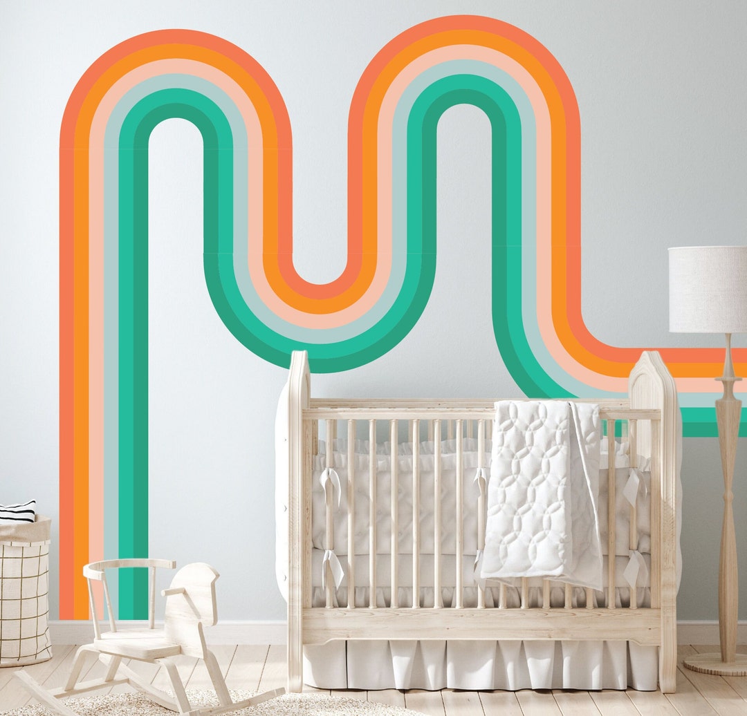 Wall Decal Classic Retro Stripes Stripes Seamlessly Connect Custom