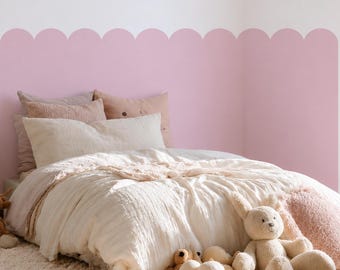 Verwijderbare muurstickers met geschulpte rand voor de kinderkamer, behang voor een halve muur.