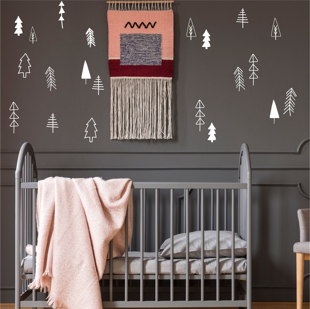 Wall Decal White Tree Decals Tree Wall Decals Kids Room Wall Decor Mini