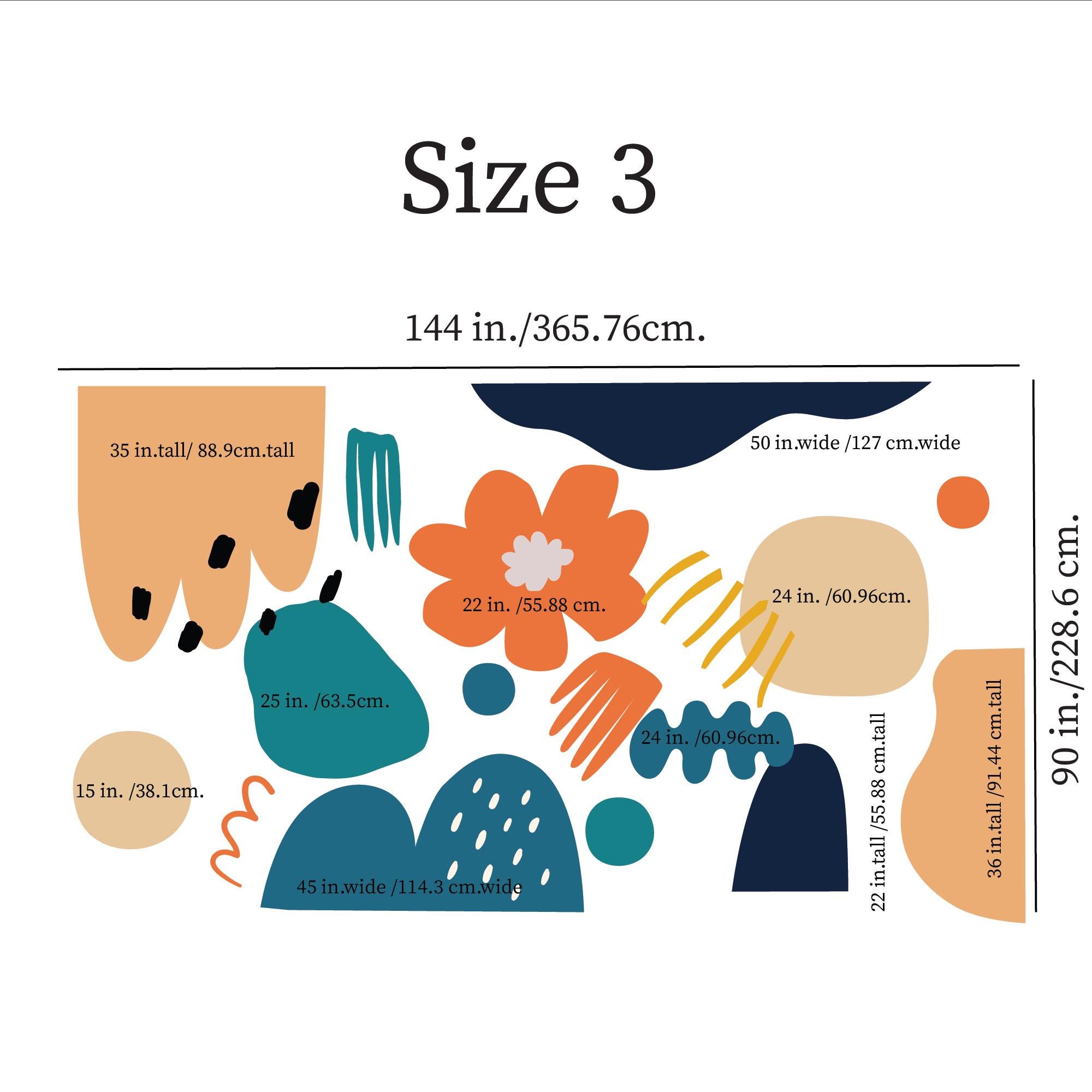 Wall Decals, Large Organic Abstract Shapes Wall Decals • Made in Your ...