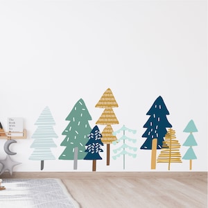 Adesivos de parede - Adesivos de pinheiro grande - Adesivo de parede removível - Adesivos de parede para quarto infantil - Adesivos para sala de jogos - Adesivo de parede de vinil
