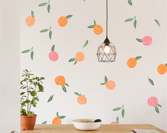 Sleek Simplicity: Minimalist Peach Shaped Wall Decals in Peel and Stick Fabric or Vinyl - Multi-Color Options Available-Kitchen decoration
