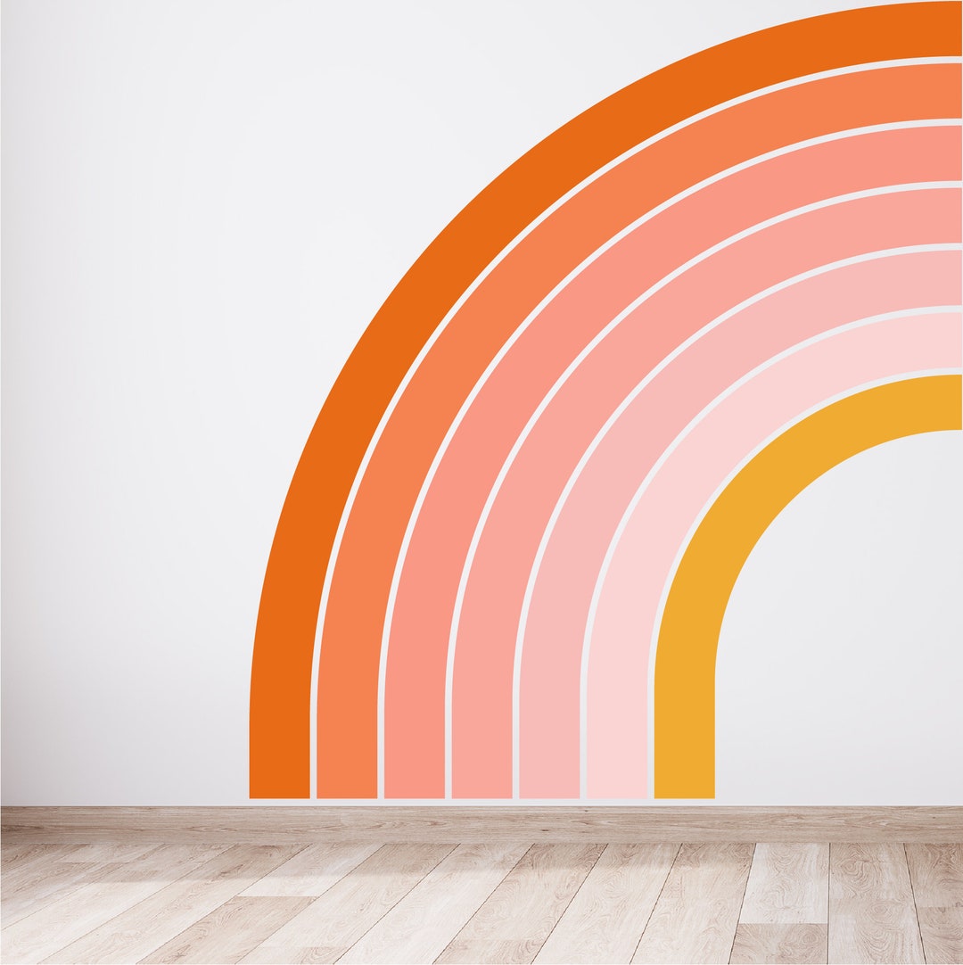 Half Rainbow Decal, Large Rainbow Decal, Nursery Playroom Décor