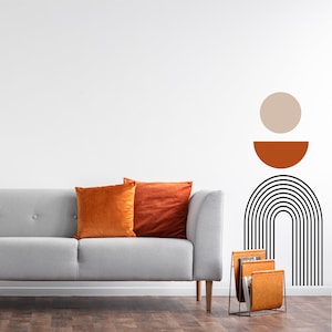 Color block wall decals - Arch Wall Decals -  Colorful Bohemian Decor for Living Room - Abstract Wall Stickers - Geometric Wall Decor