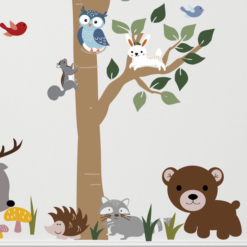 A Walk in the Forest Wildlife Animal Stickers Wall Decals Etsy