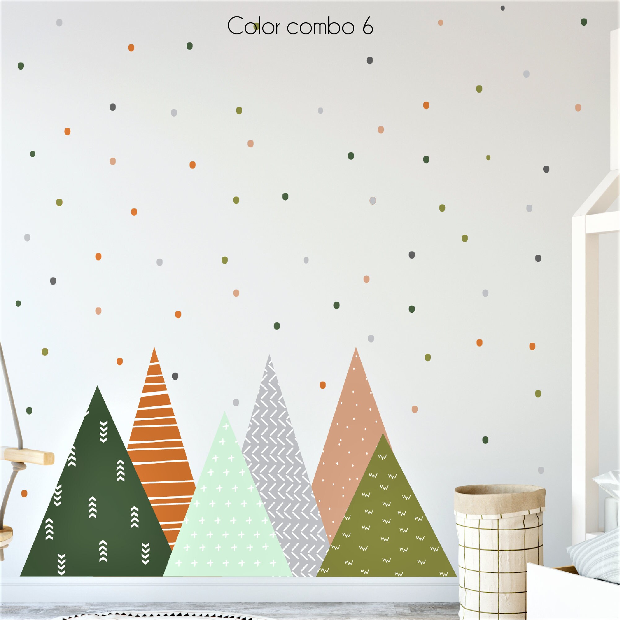 Mountain Wall Decor Nurserygeometric Wall Sticker Boys Room Etsy