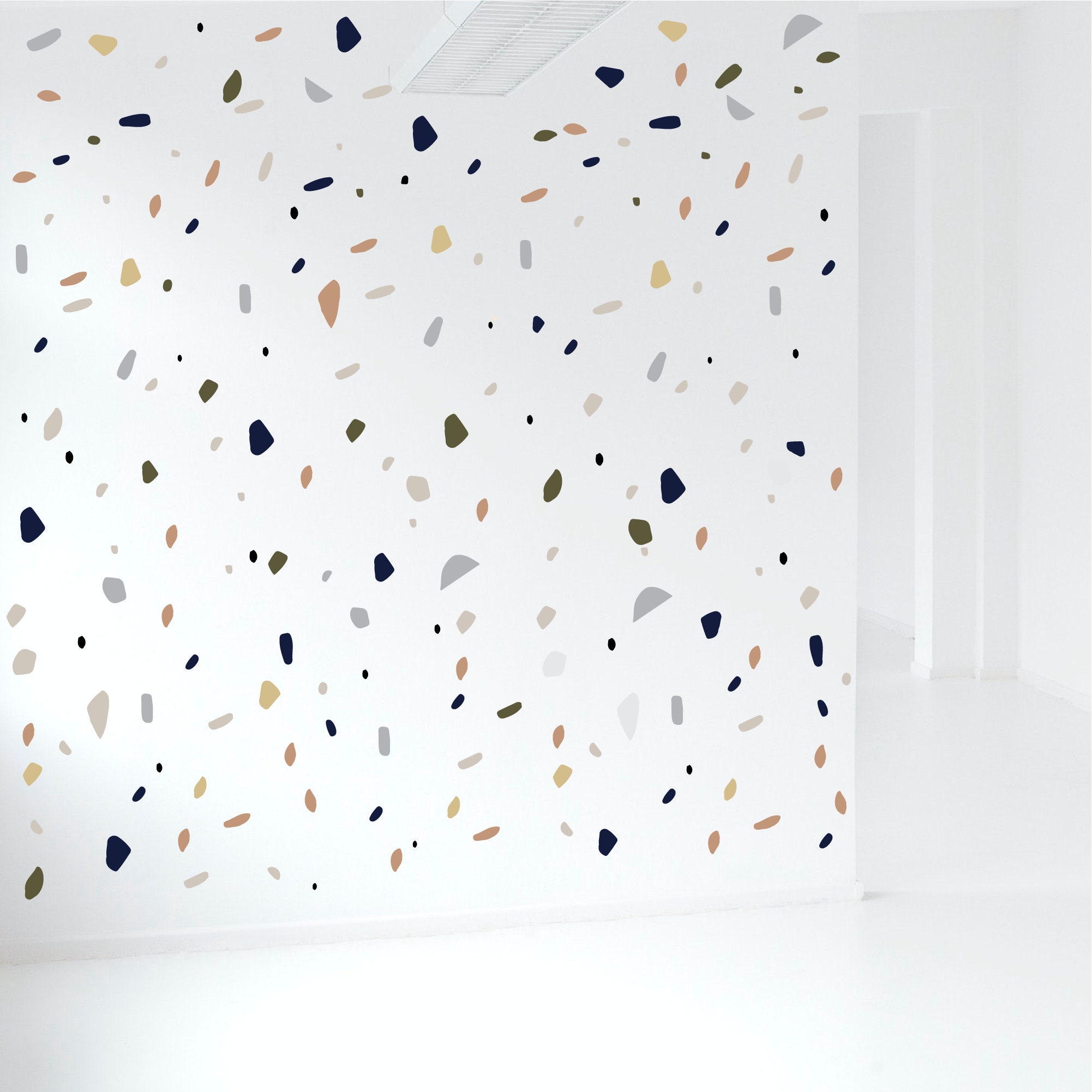 Terrazzo Wall Decal Stone Shape Decals kitchen Wall Decor Etsy