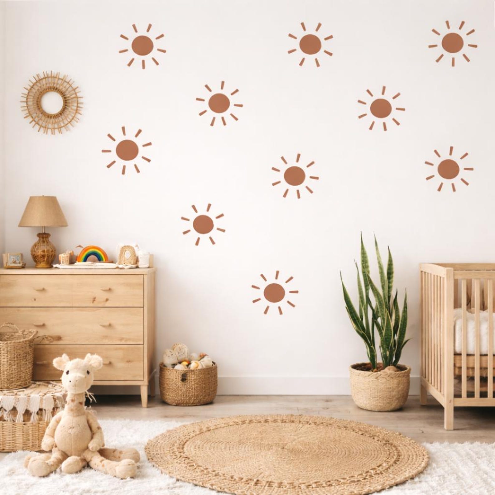 Boho Sun Nursery Wall Decals, Kids Room Sunshine Vinyl Stickers - Etsy