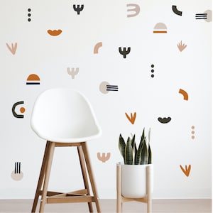 Abstract Shape Wall Decals: Geometric Fabric Wall Stickers - Set of 75
