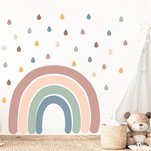 Boho Rainbow Wall Decals for Kids Room