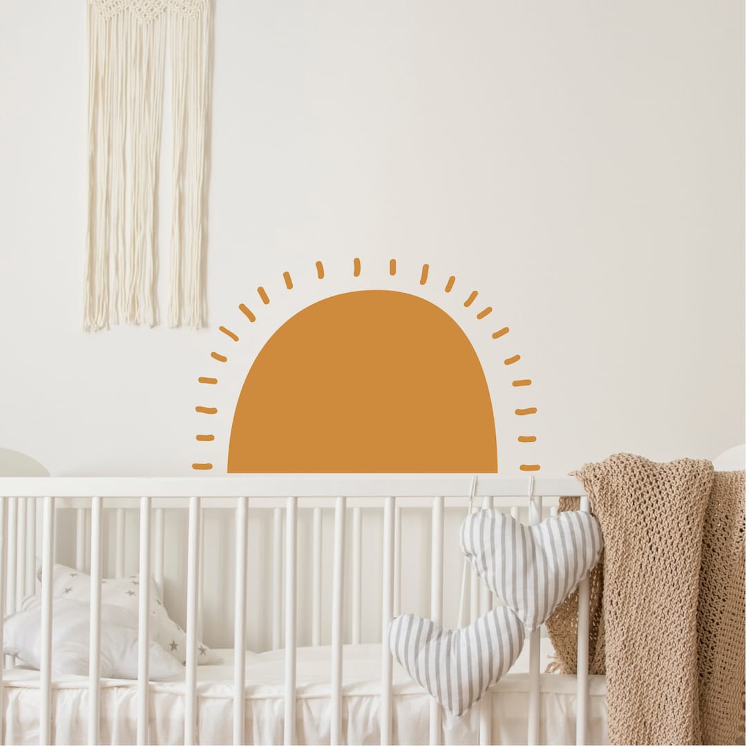 Nursery Wall Decals, Boho Sun Wall Decal: Hand-drawn Vinyl Sticker - Etsy