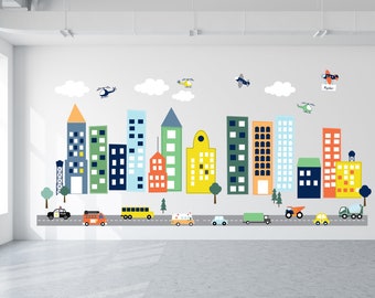 Cityscape wall decal - cityscape  peel and stick wall decals