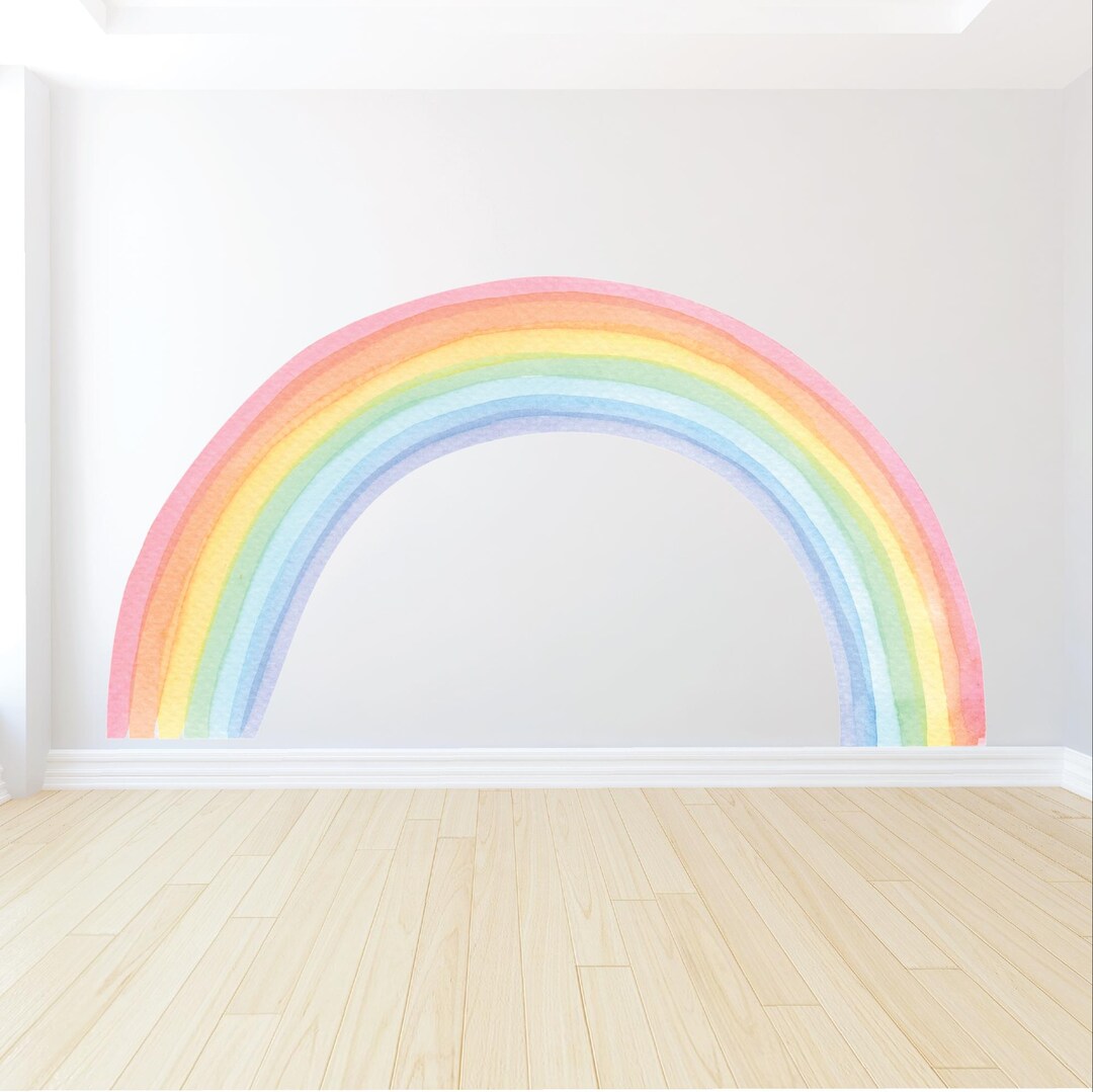 Kids Room Decals, Watercolor Pastel Rainbow Wall Decal - Etsy