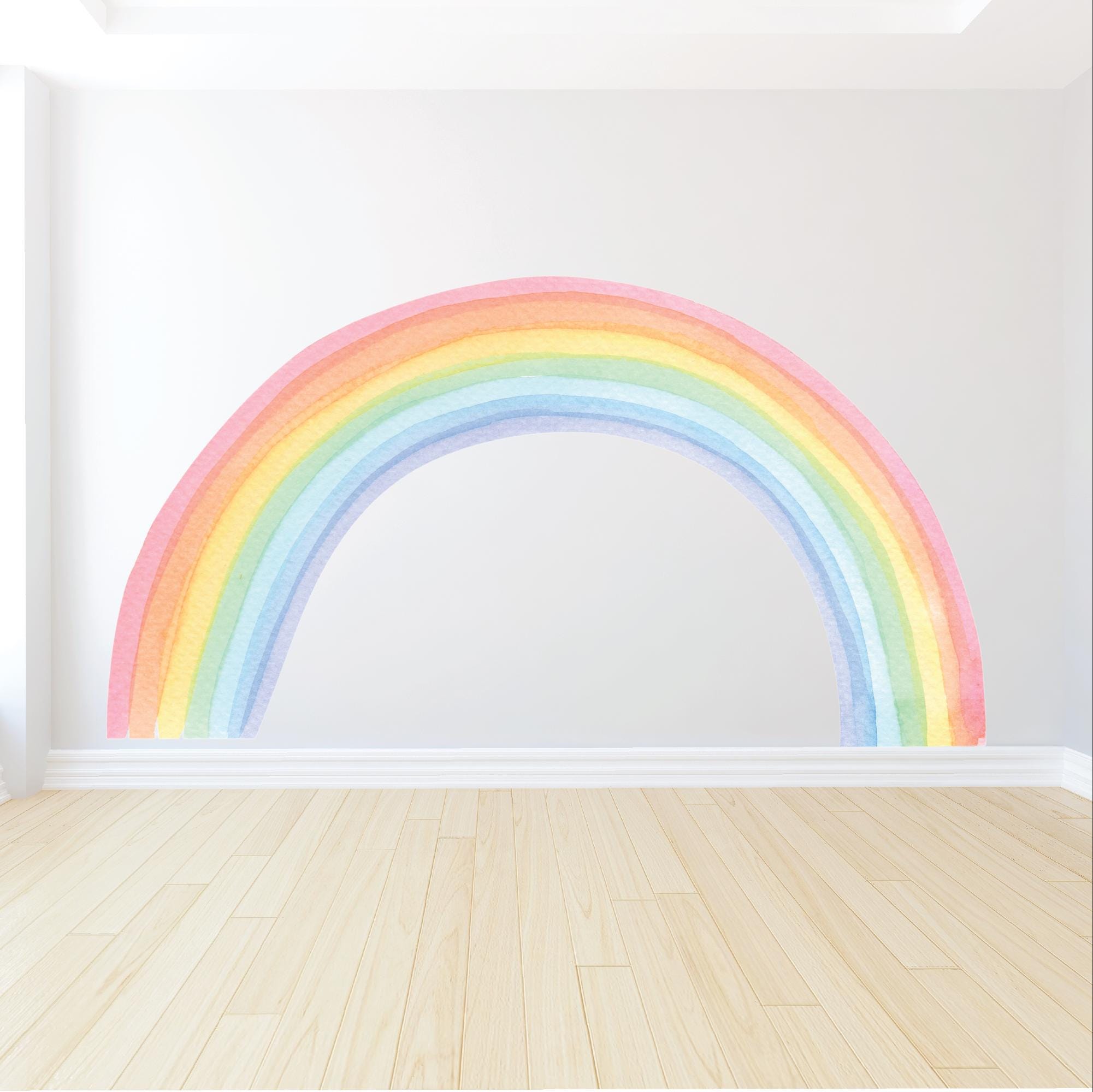 Kids Room Decals, Watercolor Pastel Rainbow Wall Decal - Etsy