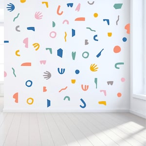 Abstract Wall Decals: Colorful Shapes, Modern Home Decor