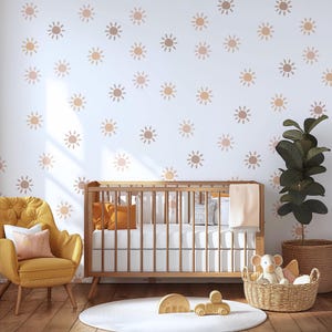 Wall Decal - Neutral Tan Sun Decals - Sun Wall Sticker - Sun Wall Decals - Boho Nursery Decor
