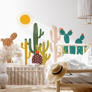 Boho Cactus Wall Decals: Removable Nursery & Playroom Decor