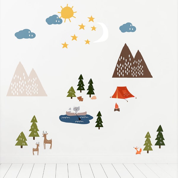 Camping Wall Decal Etsy