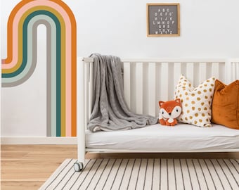 Retro Arch Stripe Wall Decal, Colorful Vintage Nursery Decor