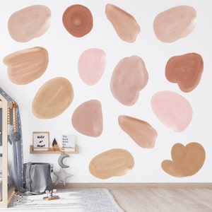 Large watercolor swatch fabric wall decals - abstract wall decals