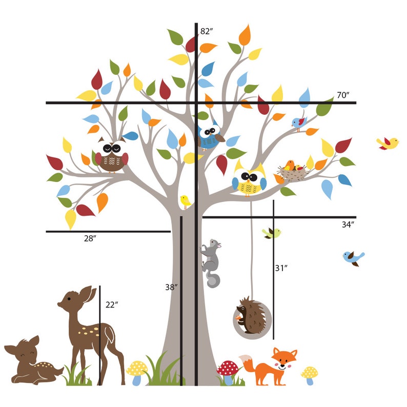 Wall Decal Nursery Baby Nursery Wall Decal Tree Wall Decals Etsy