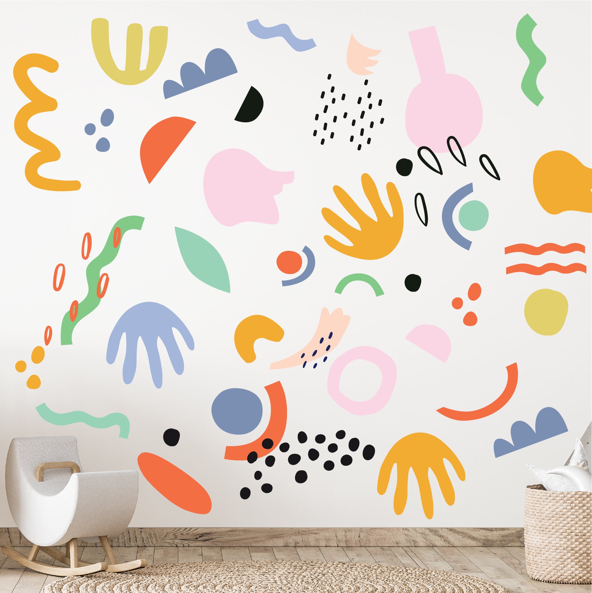Heldig Multicolor Paint Wall Decal, Splatter and Splotches Wall