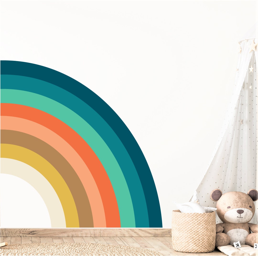 Half Rainbow Decal, Large Rainbow Decal, Nursery Playroom Décor, Playroom Decor, Kids Room Wall
