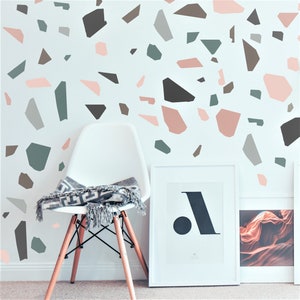 Terrazzo wall decals, Abstract wall stickers, Modern wall decor, Terrazzo wall art, Entry way wall decor, Gift for home