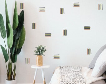 Fabric Wall Decals, Line wall decals, minimalist stripe wall stickers, colorful bohemian decor for kids and baby room, gift for home office