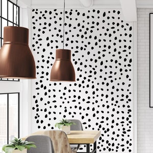 irregular black dots wall decals, polka dot vinyl wall stickers, minimalist modern home decor, bathroom wall art, gift for housewarming