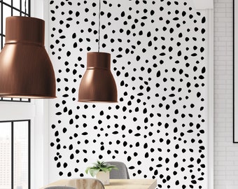 irregular black dots wall decals, polka dot vinyl wall stickers, minimalist modern home decor, bathroom wall art, gift for housewarming