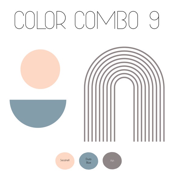 Color Block Wall Decals Arch Wall Decals Colorful Etsy
