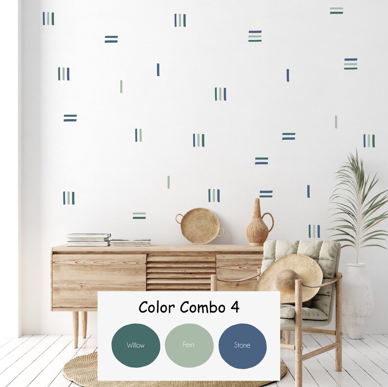 3 Color Line Wall Decals Minimalist Stripe Wall Stickers Etsy